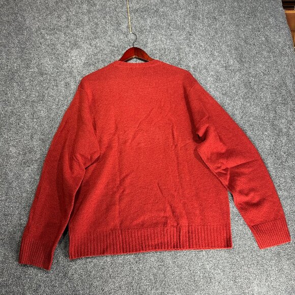 Timberland Sweater Mens Large Rust Lambs Wool Nylon Stratham Issue Crew Pullover - Picture 7 of 8